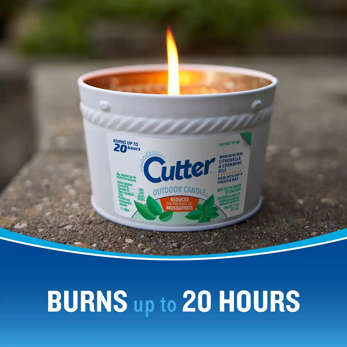 HG-97394 Outdoor Candle2 (White Rope), 11 oz - Burns up to 20 Hours
