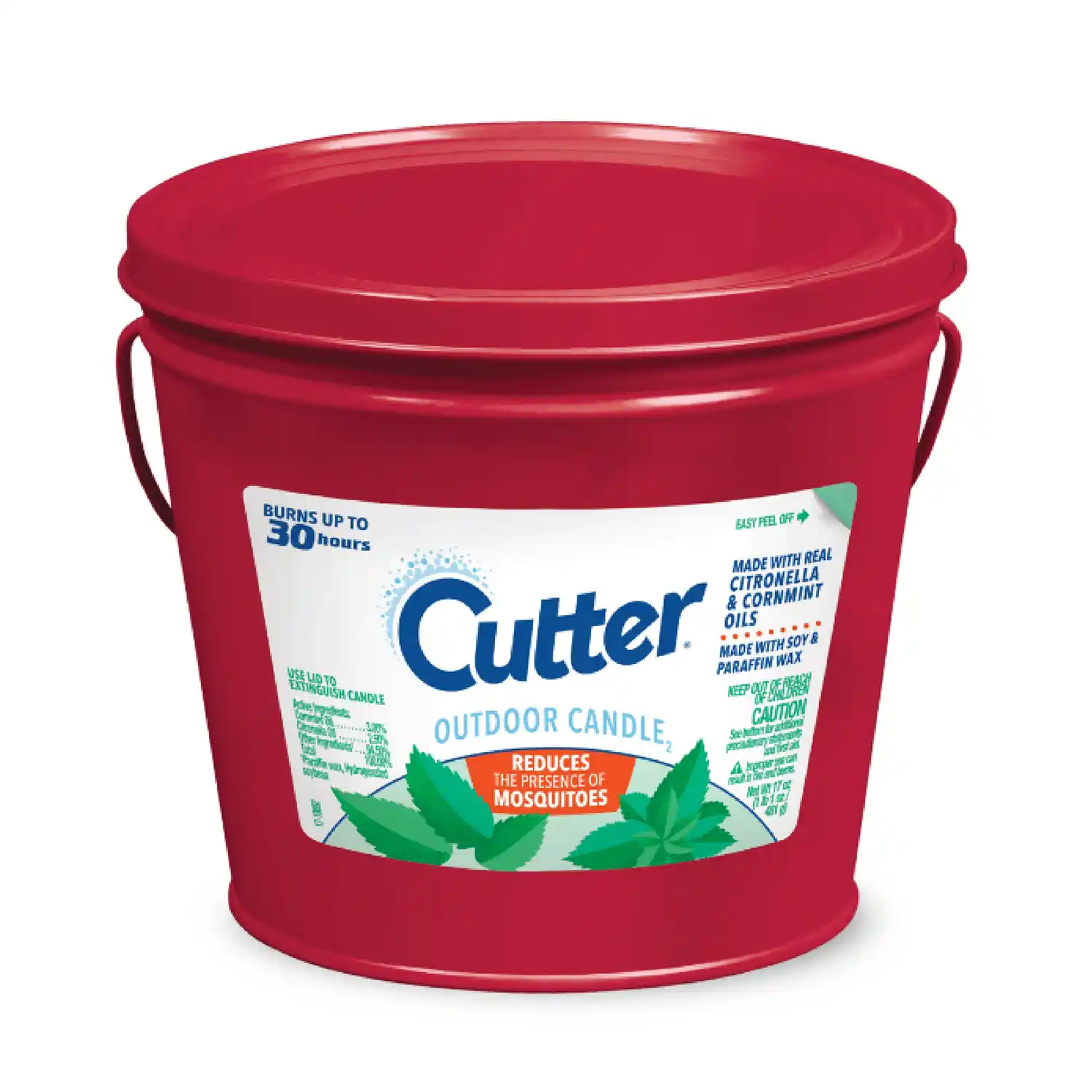 HG-97396 Cutter Candle, 17 Ounces, Outdoor Soy Wax Candle Made With Real Citronella Oil And Cornmint Oil - Front Render