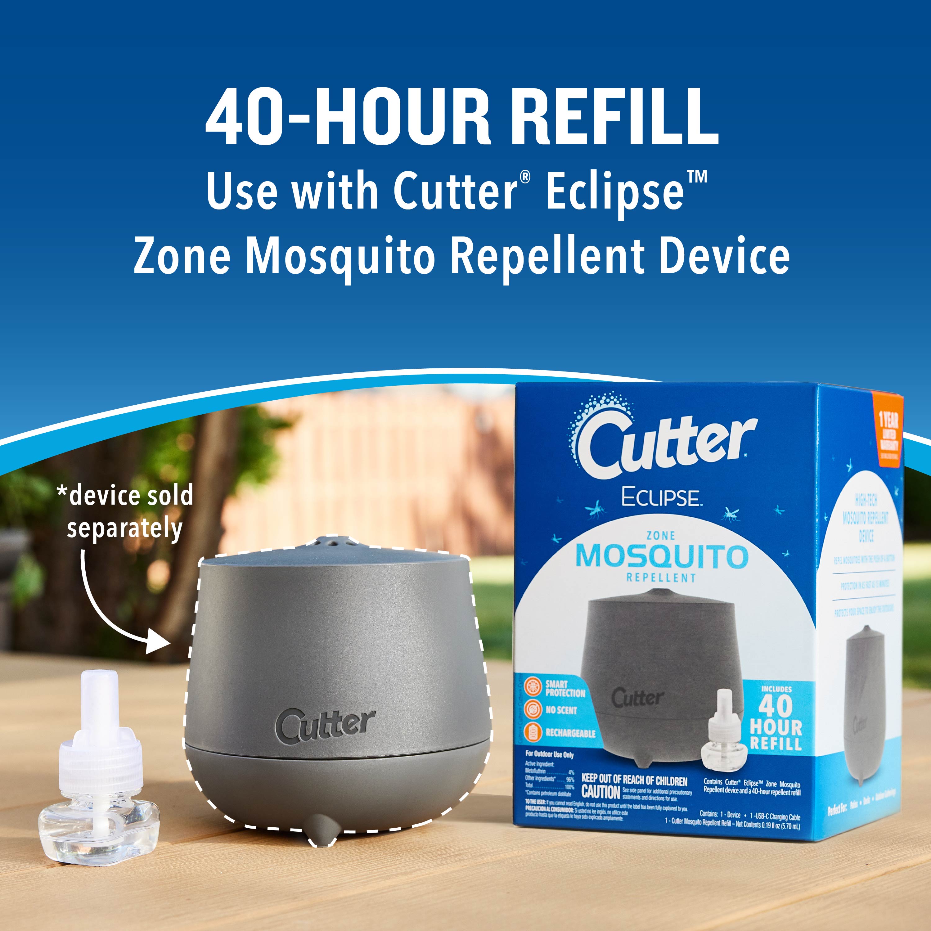 Mosquito Repellent 40-Hour Refill - 40-Hour Refill - Use with Cutter Eclipse™