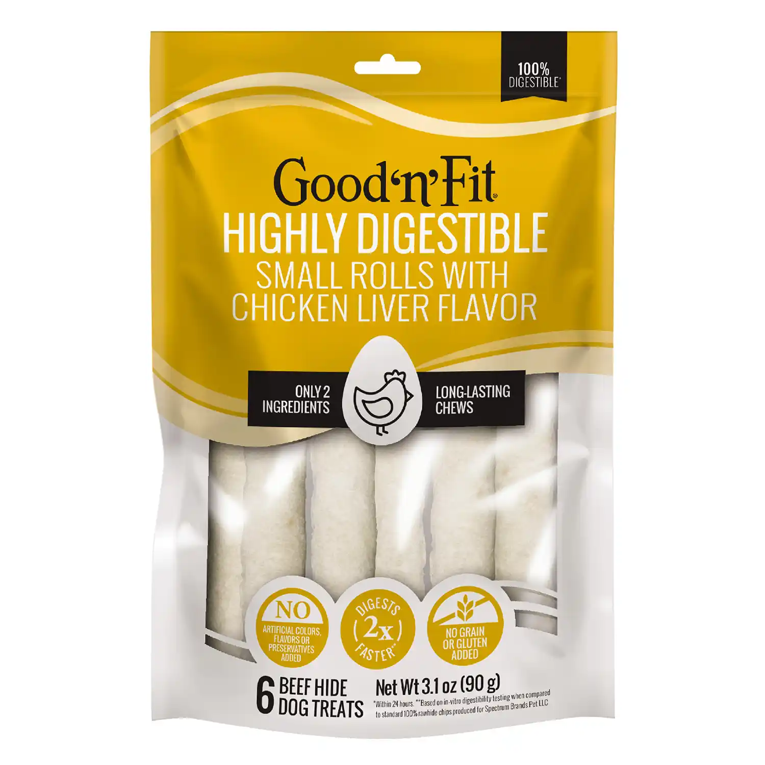 Highly Digestible Small Rolls with Chicken Liver Flavor, 6 ct - Front