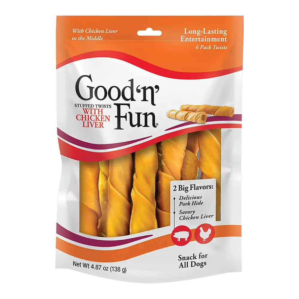Stuffed Twists with Chicken Liver for All Dogs, 6 Count - Front of package