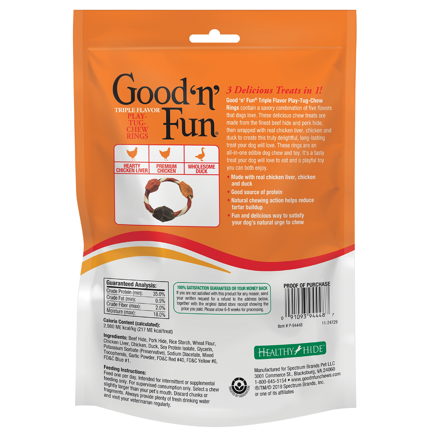 P-94448 Good'n'Fun Play Tug Chew Rings back of packaging
