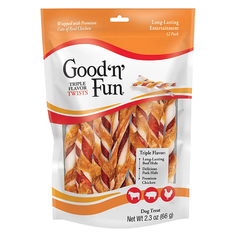 Triple Flavor Twists for All Dogs, 12 Count - Front of package