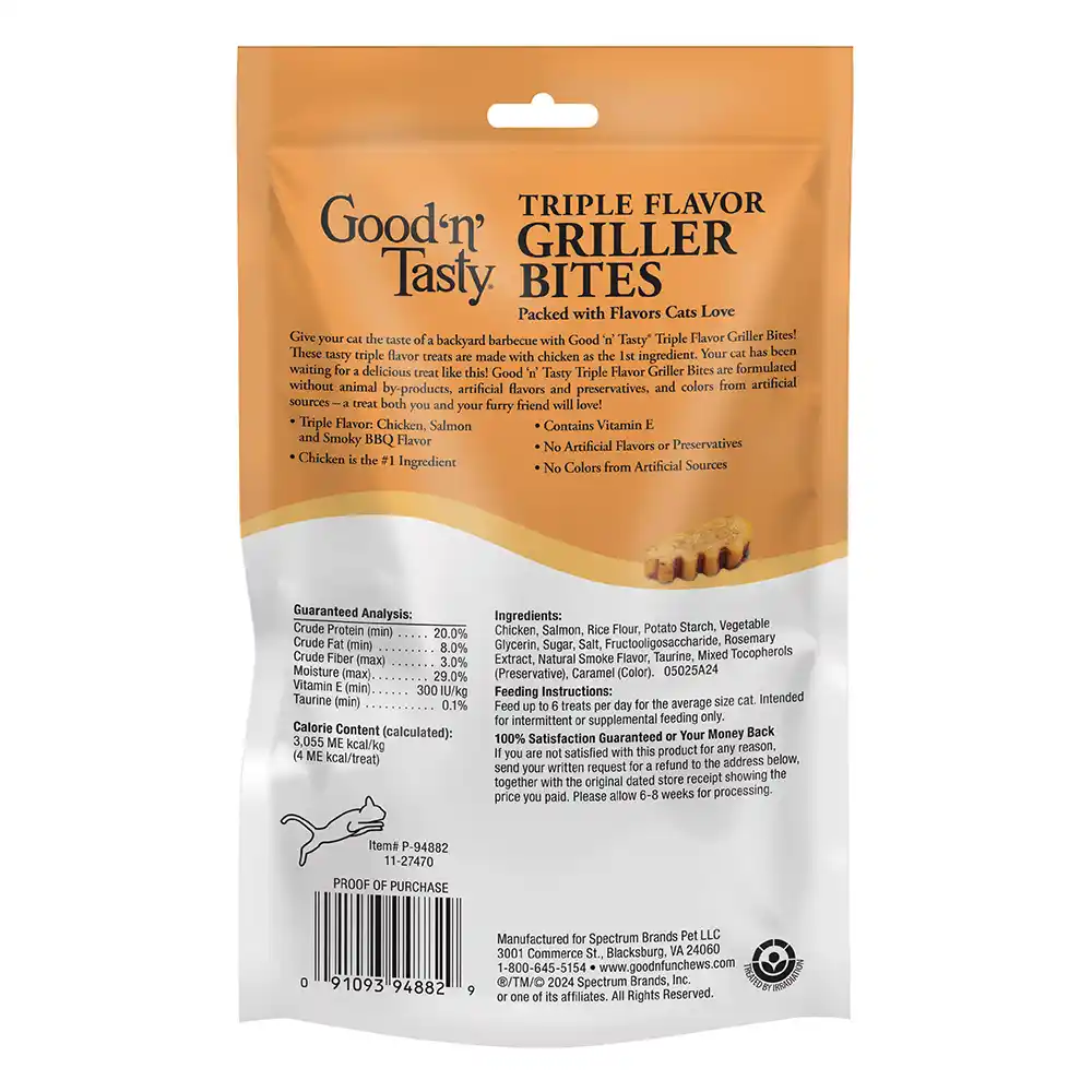 Triple Flavor Griller Bites 2.15 oz back of packaging