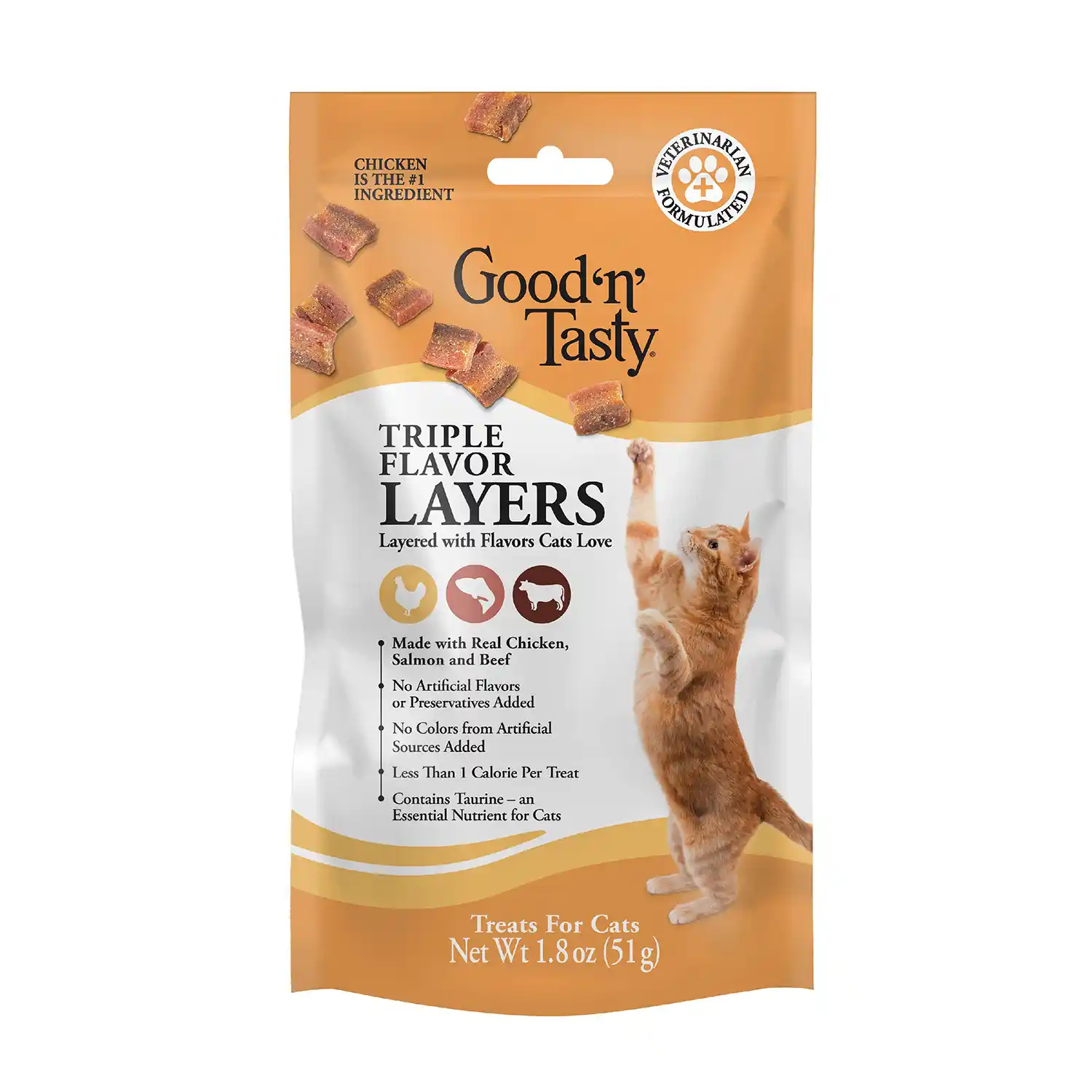 Good'n'Tasty Triple Layer Cat Treat 1.8 oz front of packaging