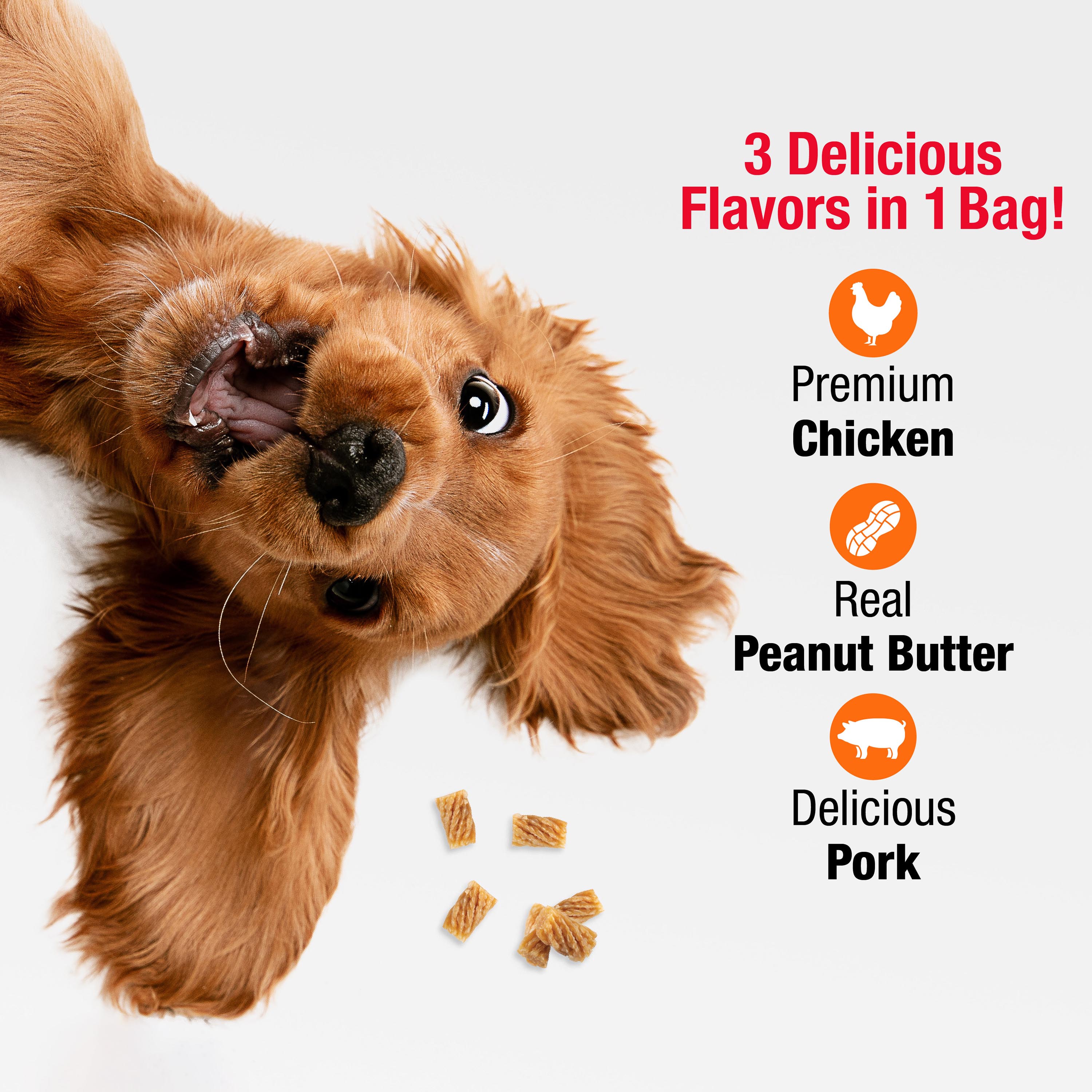 Good n Tasty Triple Flavor Mini Churro Style Twists 250 Count Gourmet Dog Treats Made with Chicken and Peanut Butter