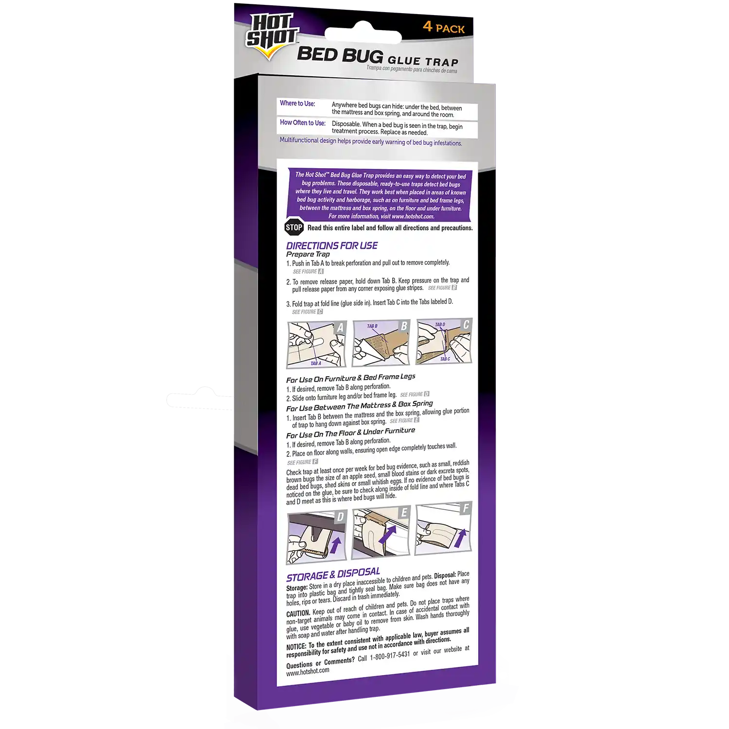 Bed Bug Glue Trap Back