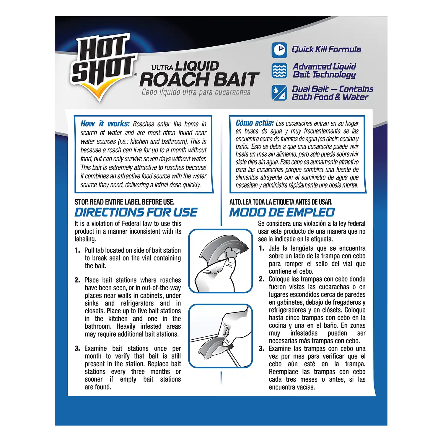Ultra Liquid Roach Bait Back