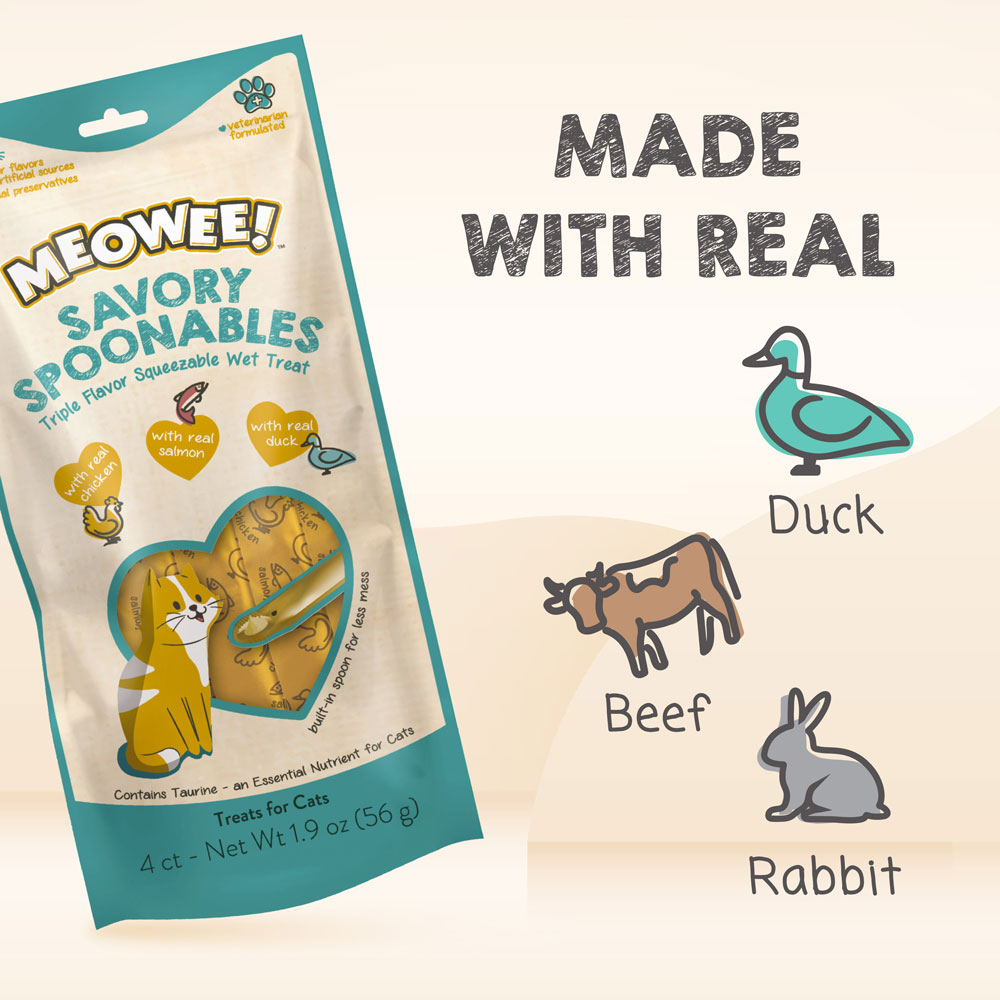Made with real Chicken, Salmon, Duck