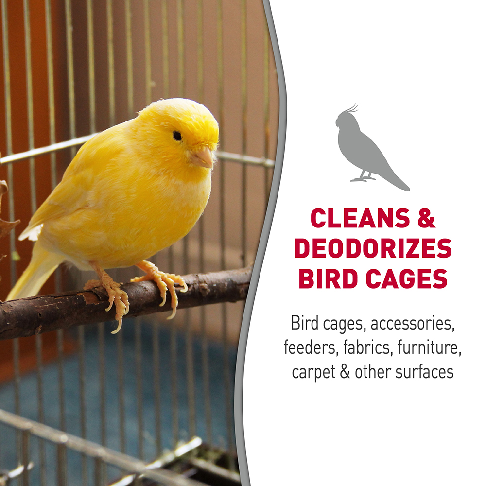 Bird Cage Cleaner cleans and deodorizes