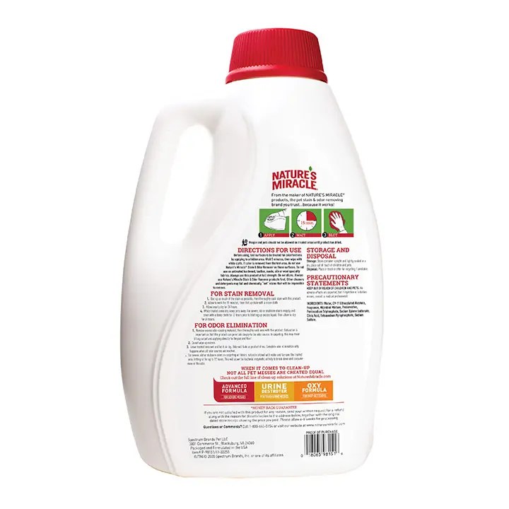 Stain and Odor Remover for Dogs Back