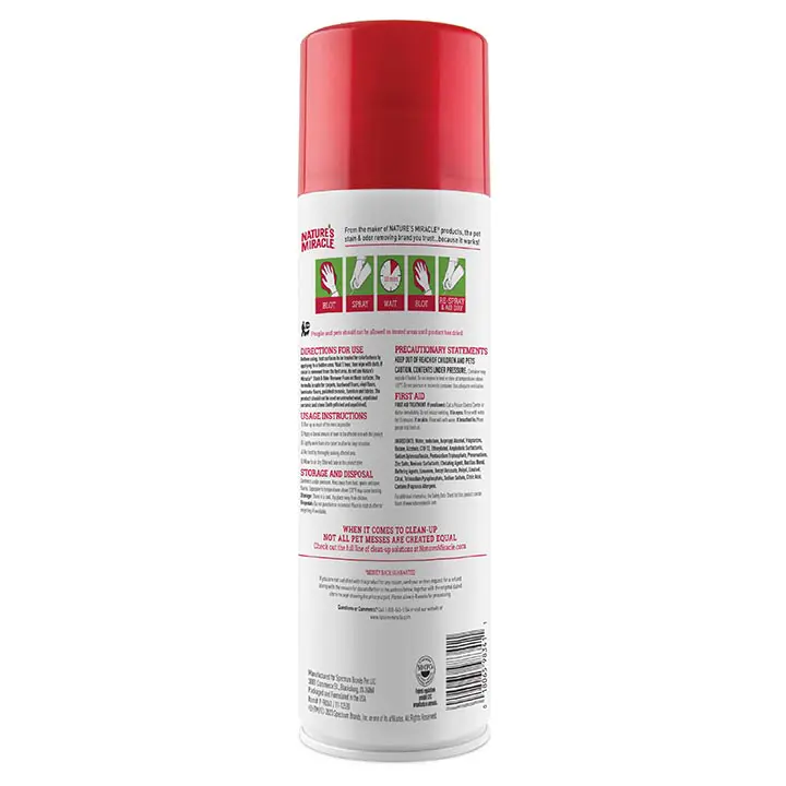 Stain and Odor Remover for Cats foam Back