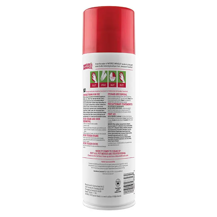 Advanced Stain and Odor Eliminator for Dogs- foam Back