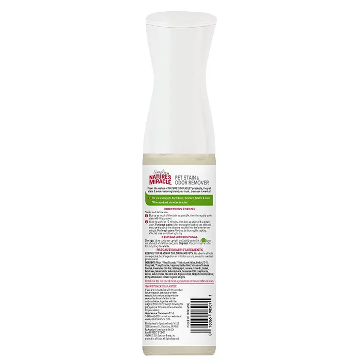 Simply Stain and Odor Remover Back