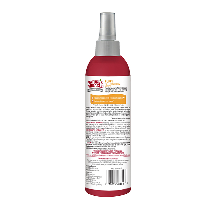 Advanced Platinum Puppy Potty Training Spray back 8 oz