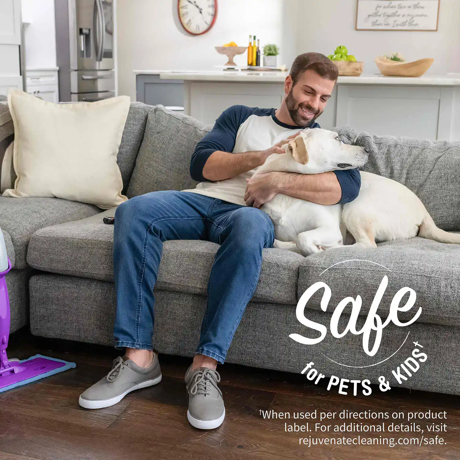 HG-R00293-2 Rejuvenate Click n Clean Multi-Surface Spray Mop All-In-One Kit Cleans And Revitalizes Floors With Reusable Microfiber Pad Washable Up To 100X - Safe for Pets & Kids