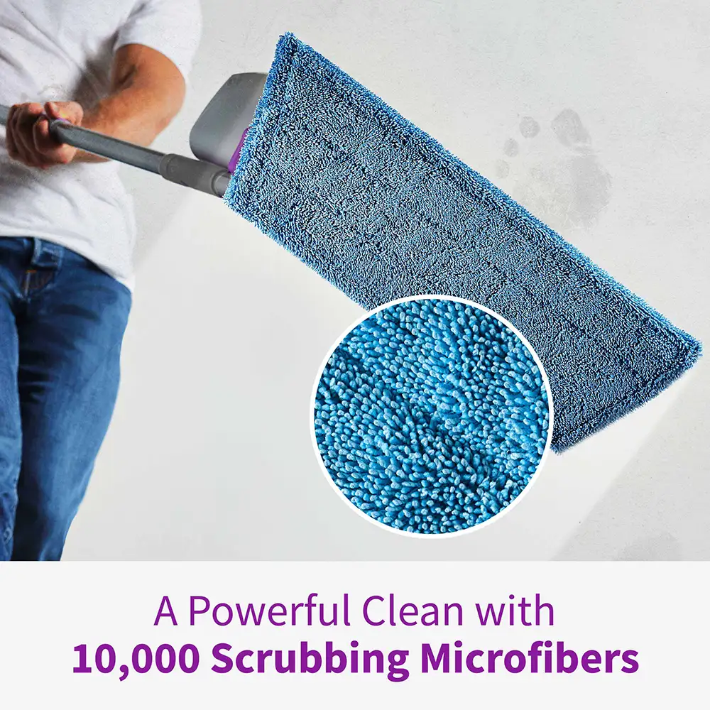 a powerful clean with 10,000 scrubbing microfibers