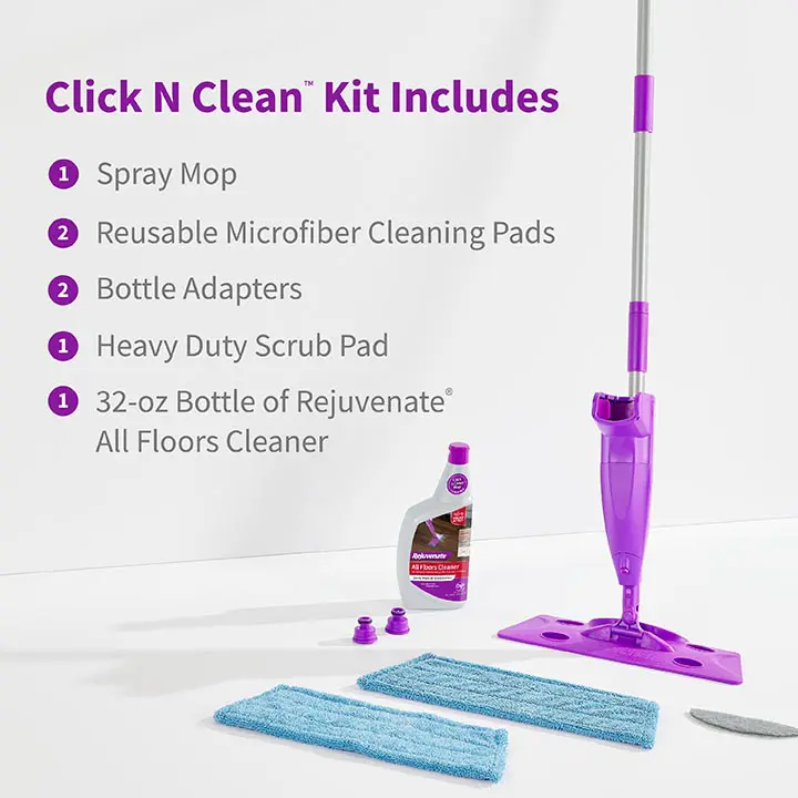 Click n Clean Mult-Surface Spray Mop kit includes