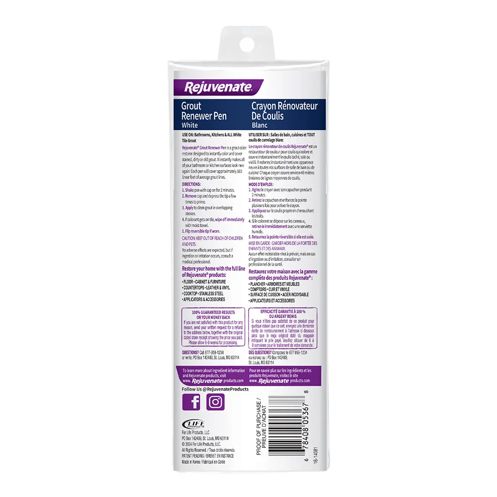 White Grout Renewer Pen Back
