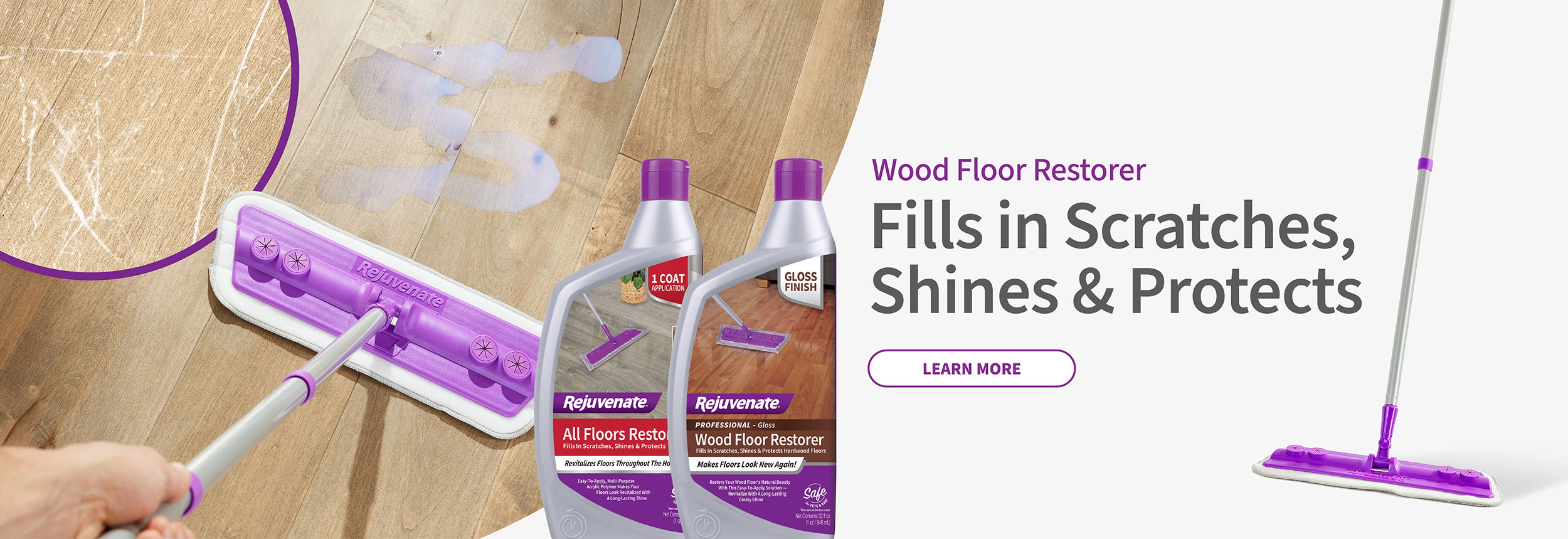Carousel Banner (Desktop) Wood Floor Restorer - Fills in Scratches, Shines & Protects