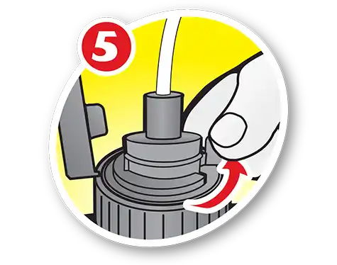 Slide switch on hose plug counterclockwise to OPEN