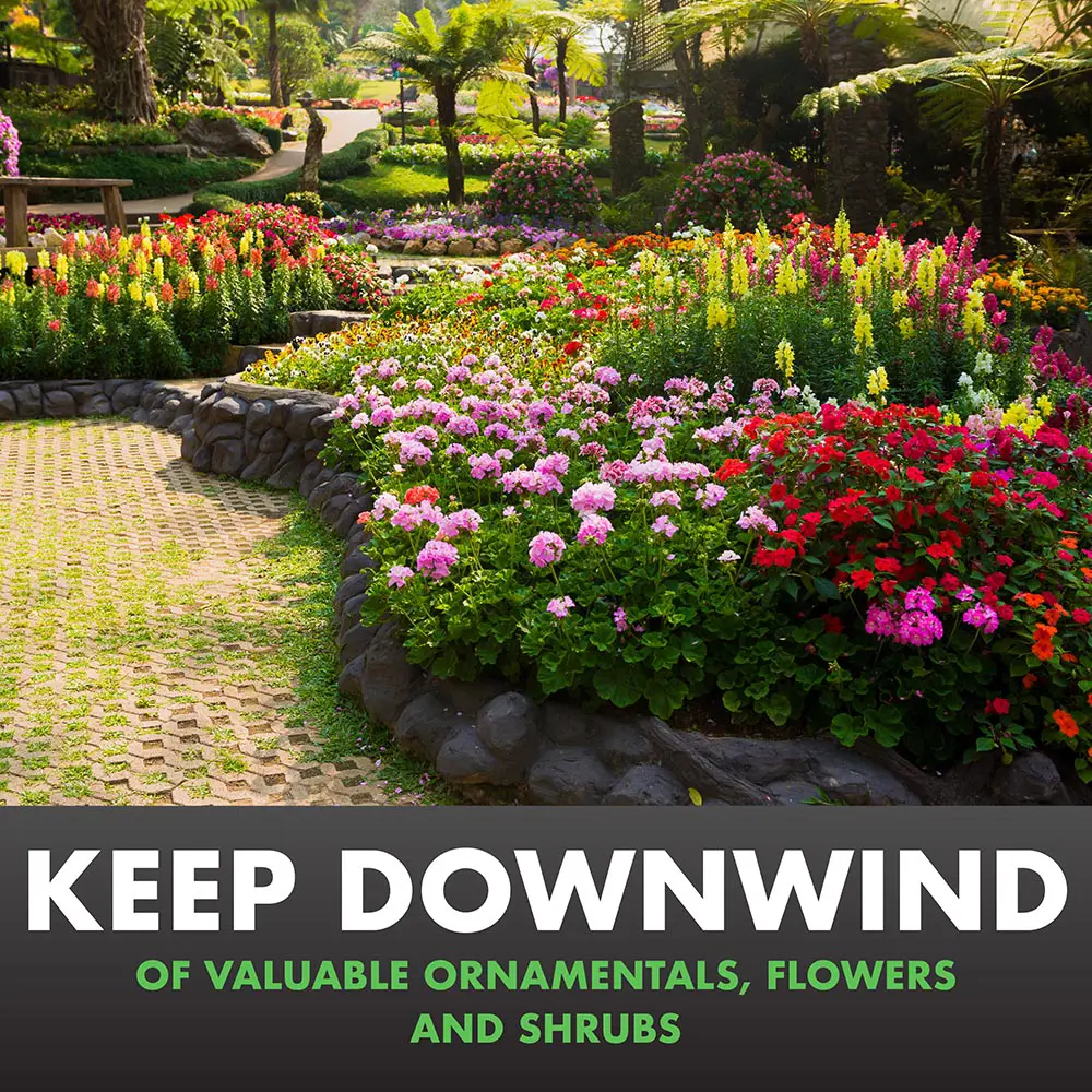 Keep Downwind of Valuable Ornamentals, Flowers, and Shrubs