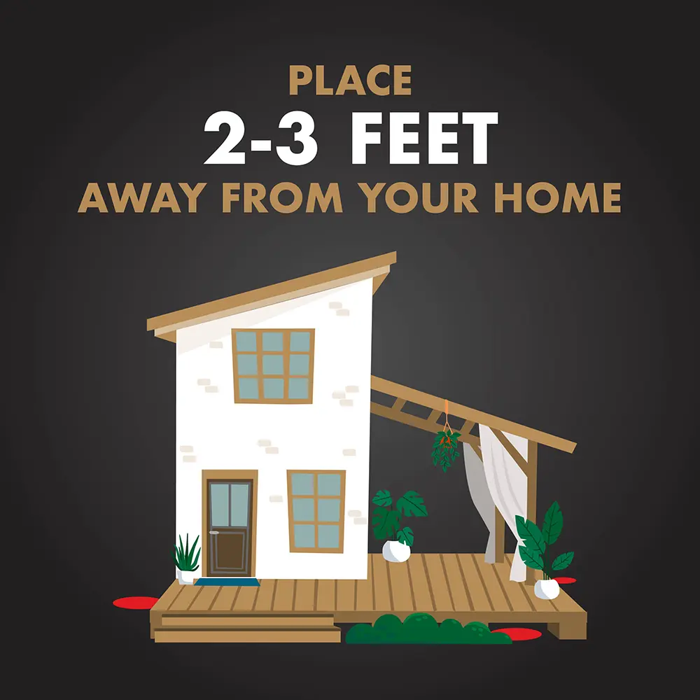 Place 2-3 Feet Away From Your Home