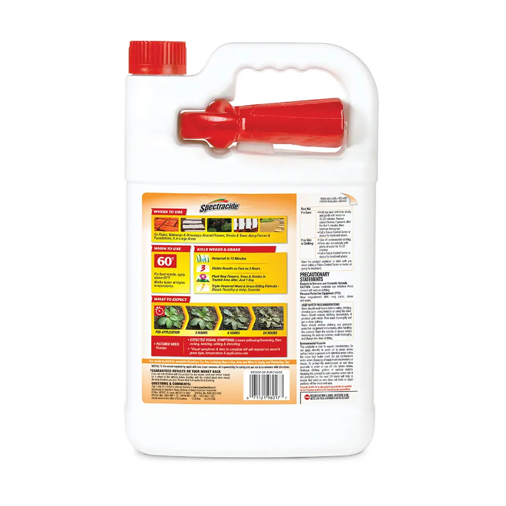 Weed and Grass Killer Ready to Use 1 Gallon back