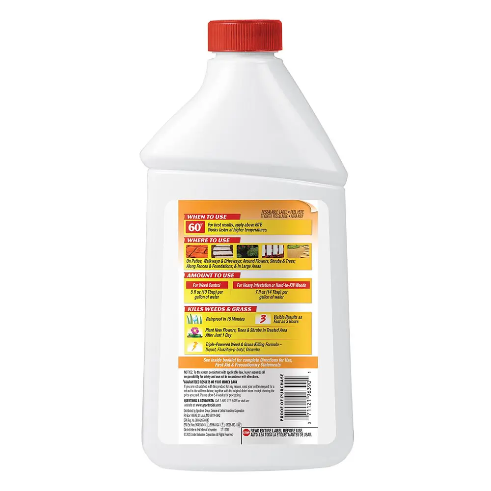 Weed and Grass Killer Concentrate2 32 oz back