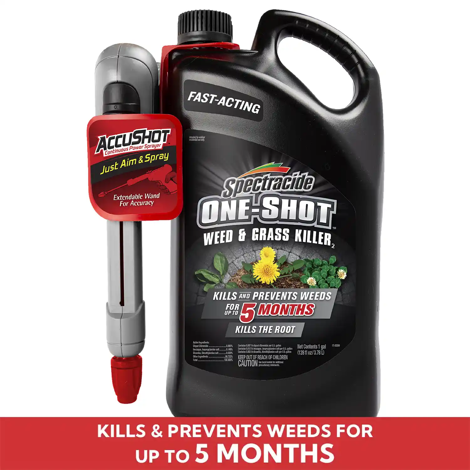 One-Shot® Weed & Grass Killer2 with AccuShot® Sprayer 1 Gallon - Front Render