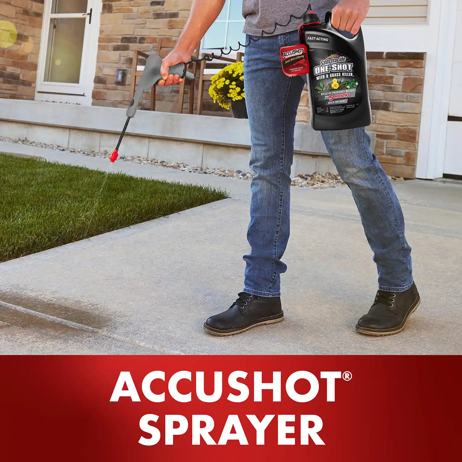 One-Shot® Weed & Grass Killer2 with AccuShot® Sprayer 1 Gallon - Accushot Sprayer