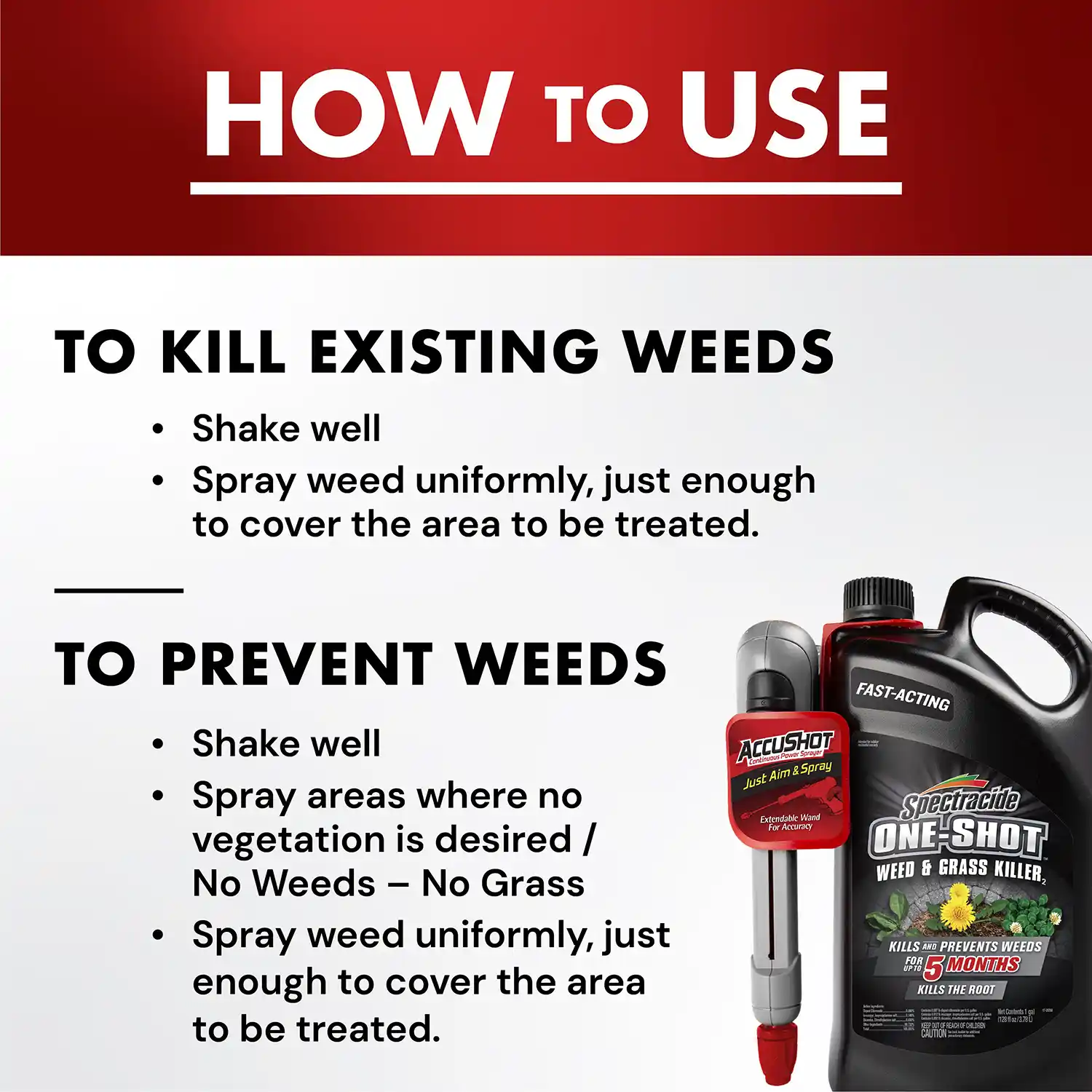 One-Shot® Weed & Grass Killer2 with AccuShot® Sprayer 1 Gallon - How to Use