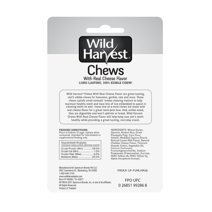 P-99286 Wild Harvest® Cheese Chews 1 oz Back Render